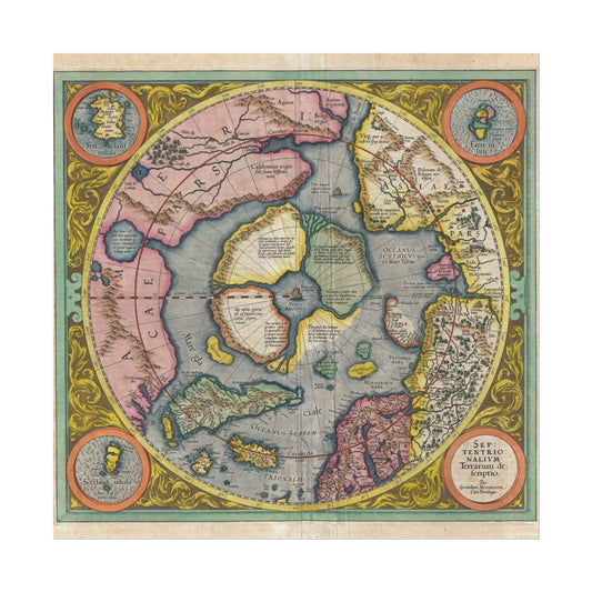 First Map of the North Pole - Gerard Mercator and Jodocus Hondius (1606)
